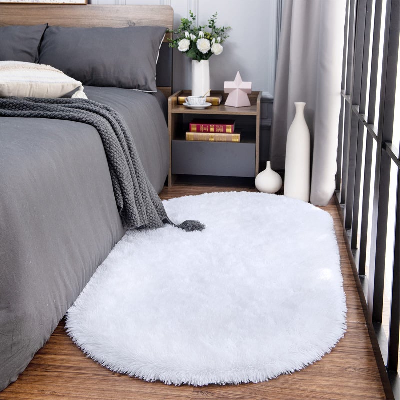 Noahas Ultra Soft Fluffy Bedroom Rugs Kids Room Carpet Modern Shaggy Area Rugs Home Decor 2.6' X 5.3', White - Image 3